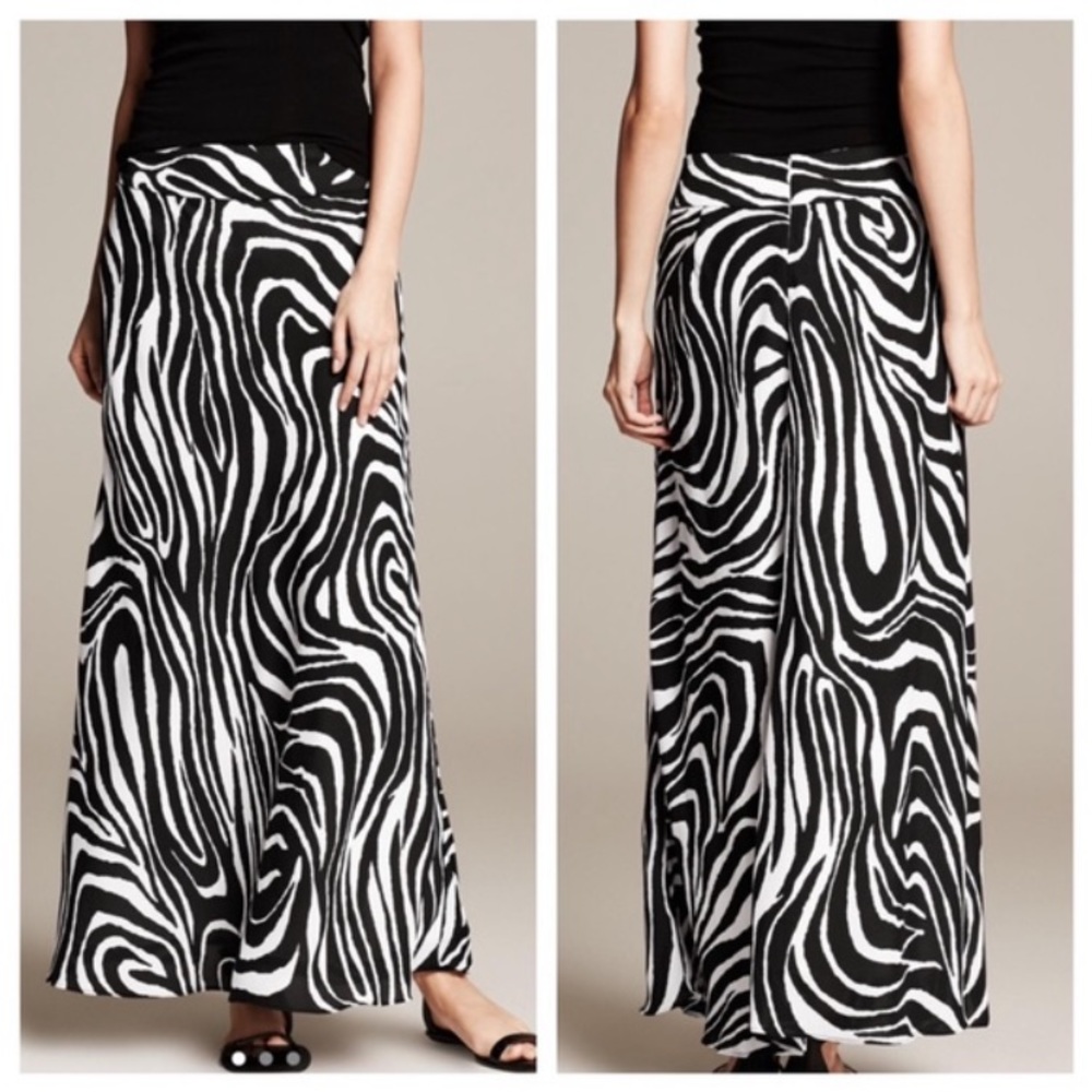 Banana Republic Zebra Print Maxi Skirt size 0 S41 - Picture 2 of 3